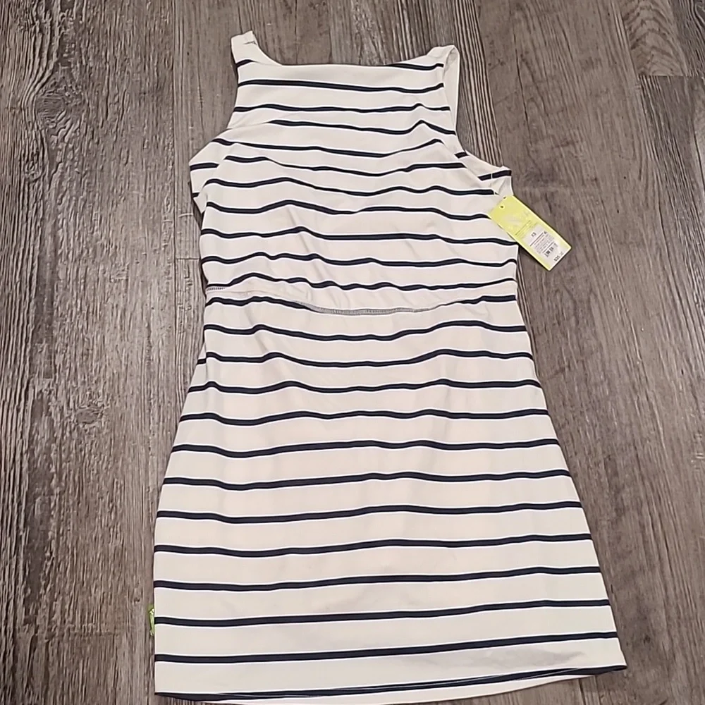 All In Motion High Neck Navy Striped Mini Active Dress Size XS - Picture 4 of 5